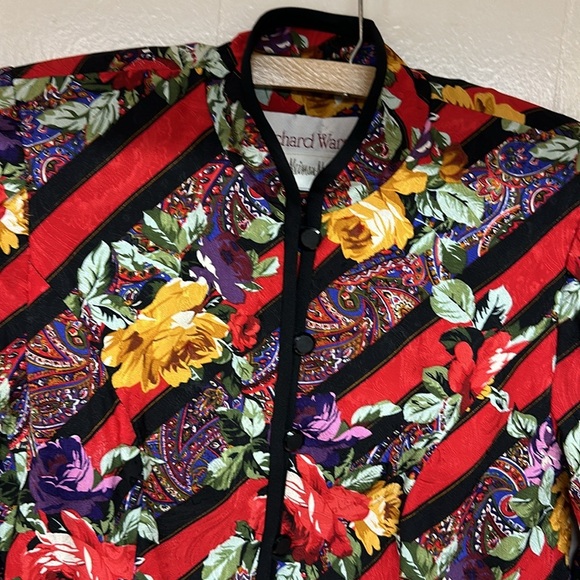 Vintage Richard Warren 100% Silk Floral Jacket - Picture 4 of 11